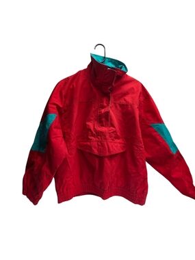 Eddie Bauer Women's  Red Jacket with Teal Accents